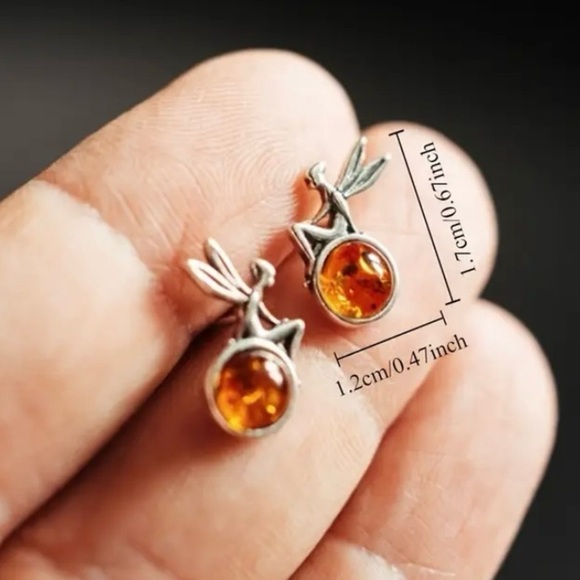 ✨Free People Aine Petite Pixie Amber Color Earrings - Picture 6 of 7